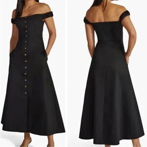 NEW FAVORITE DAUGHTER The Lovesick Off the Shoulder Dress Black Size 12 $ 278
